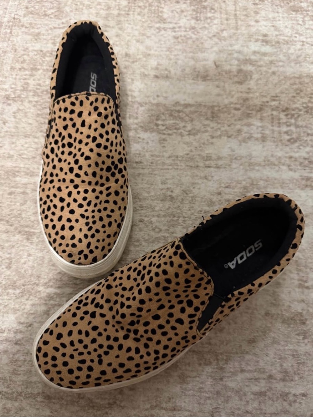 Soda Cheetah-Print Slip-On Sneakers - Tan & Black